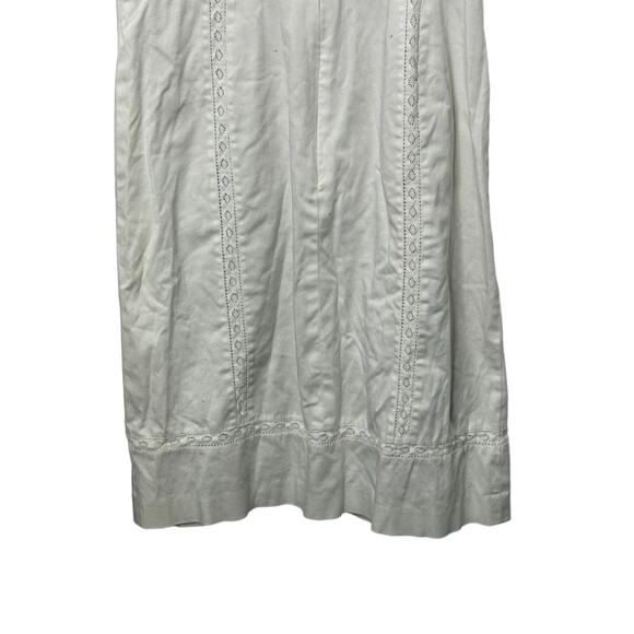 Loft White Lace Trim Sheath Below the Knee Spring & Summer Cotton Dress Sz 2 - Picture 5 of 8